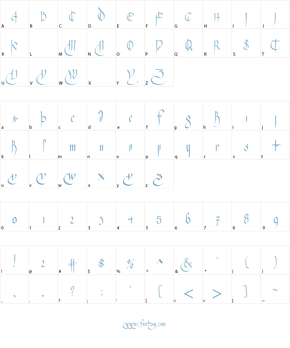 Tate Divine Font Character